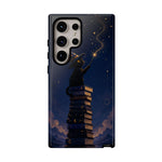 Starry Wizard Cat on Books phone case