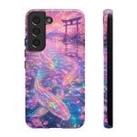 Holographic Koi Cherry Blossom Vaporwave Art Tough Phone Case
