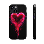 Melting Glitch Heart Neon Phone Case