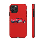 Red Classic Corvette C1 Illustration phone case | Retro Car Tough Case