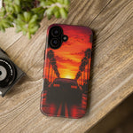 Matte Black MK4 Supra Sunset Tough Phone Case - Palm Silhouette