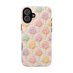Pastel Swirl Lollipops Tough Case | Candy Pattern Phone Cover