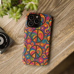 Peace Love Rainbow Spiral Art Tough Phone Case