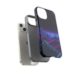 Retro Neon Mountains Phone Case | Vaporwave Galaxy Landscape
