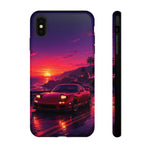 FD RX-7 Retro Sunset Sports Car Tough Case | Neon Vaporwave Beach Drive