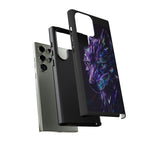 Holographic Wolf Phone Case, Fractured Prism Iridescent Cover