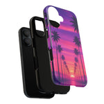 Retrowave Aesthetic Sunset Palm Trees phone case