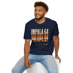 Impala 64 Retro Sunset Car T-Shirt Classic Lowrider Graphic Tee