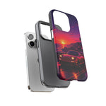 FD RX-7 Retro Sunset Sports Car Tough Case | Neon Vaporwave Beach Drive