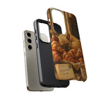 Sleeping French Bulldog with Croissants phone case | cute bakery scene