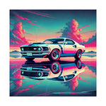 Mustang Boss 429 Poster Classic Muscle Car Sunset Retro Wall Art