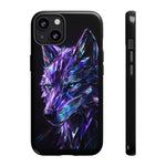 Holographic Wolf Phone Case, Fractured Prism Iridescent Cover