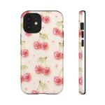 Pink Cherry Pattern Phone Case | Cute Retro Fruit Design