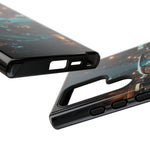 Vintage Teal 1957 Bel Air Classic Car Tough Case | Retro Rainy City Phone Cover