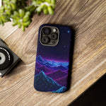 Retro Neon Mountains Phone Case | Vaporwave Galaxy Landscape