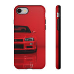 Red Skyline Phone Case, R34 GTR 90s JDM Legend Tough Cover for Men Gift
