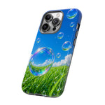 Bubbles Over Grass phone case | Tough Cover