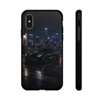 Black C7 City Skyline Rooftop Sports Car Tough Phone Case