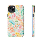 Watercolor Flip Flops pattern Tough Case | Beach Shells Phone Cover