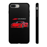 Red C8 Z06 Illustration Phone Case for Vette Owners | Tough Cover