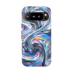 Chrome Metallic Swirl  Art Tough Phone Case