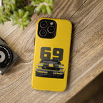 1969 Camaro Z28 Yellow Front View Muscle Car Tough Phone Case