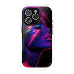 Neon Lightning Face 80s phone case | Tough Case