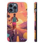 Retro Runner Sunset phone case | 80s Vaporwave jogging design