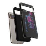 Neon Anatomical Skeleton Phone Case | Internal Displacement Art