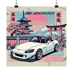 S2000 Poster JDM Drift Car Japanese Cherry Blossom Retro Wall Art