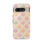Pastel Swirl Lollipops Tough Case | Candy Pattern Phone Cover