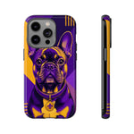 French Bulldog Pop-Art Portrait Tough Phone Case - Purple Gold