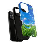 Bubbles Over Grass phone case | Tough Cover
