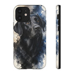 Black Lab Watercolor Art Tough Phone Case - Dog Portrait
