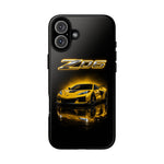 Z06 Corvette Phone Case, Yellow Neon Chrome Studio Cover