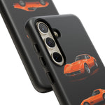 C3 Corvette Art Phone Case Orange, Three-View Vector Cover, Gift