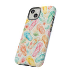 Watercolor Flip Flops pattern Tough Case | Beach Shells Phone Cover