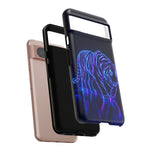 Neon Blue Tiger phone case | tough protective cover