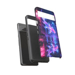 Neon Koi Reflection Vaporwave phone case | Tough Cover