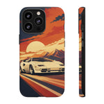 Retro Sunset Countach phone case | Sports car tough cover
