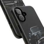 Black 1957 Chevy Bel Air Chrome Front Tough Phone Case for Classic Car Fans