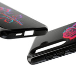 Glitch Rose Neon Phone Case Vaporwave Tough Cover
