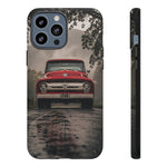 F100 Phone Case, Red White Classic Truck Foggy Road Cover, Gift