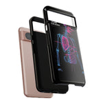 Neon Anatomical Skeleton Phone Case | Internal Displacement Art