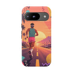 Retro Runner Sunset phone case | 80s Vaporwave jogging design
