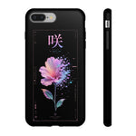 Glitch Bloom Flower Art Tough Phone Case - Pastel on Black