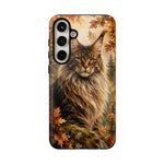Maine Coon Forest King Watercolor Art Tough Cat Phone Case