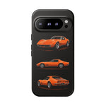C3 Corvette Art Phone Case Orange, Three-View Vector Cover, Gift