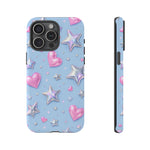 Pink Hearts & Holographic Stars Phone Case | Tough Cover
