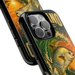 Golden Pompano Fish Phone Case | Coastal Sunset Surf Illustration